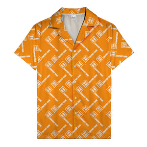 custom logo & company name repeat black hawaiian shirt for men