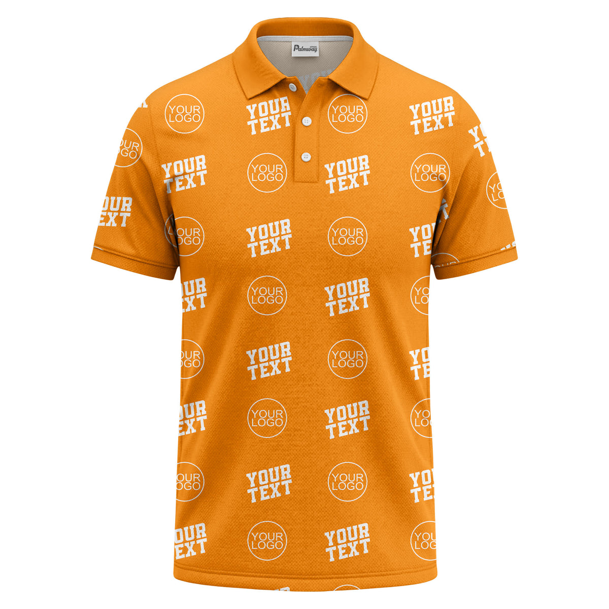 custom logo & text repeat pattern personalized polo shirt