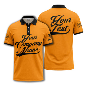 custom script logo corporate casual polo shirt for men