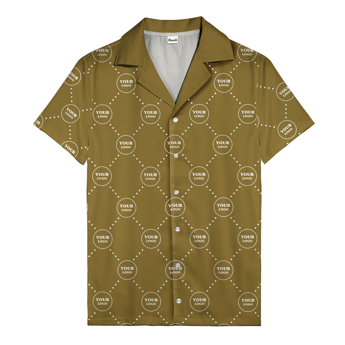 customizable logo circles and dotted lines monochrome hawaiian shirt