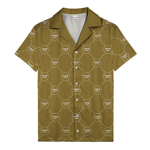 customizable logo circles and dotted lines monochrome hawaiian shirt