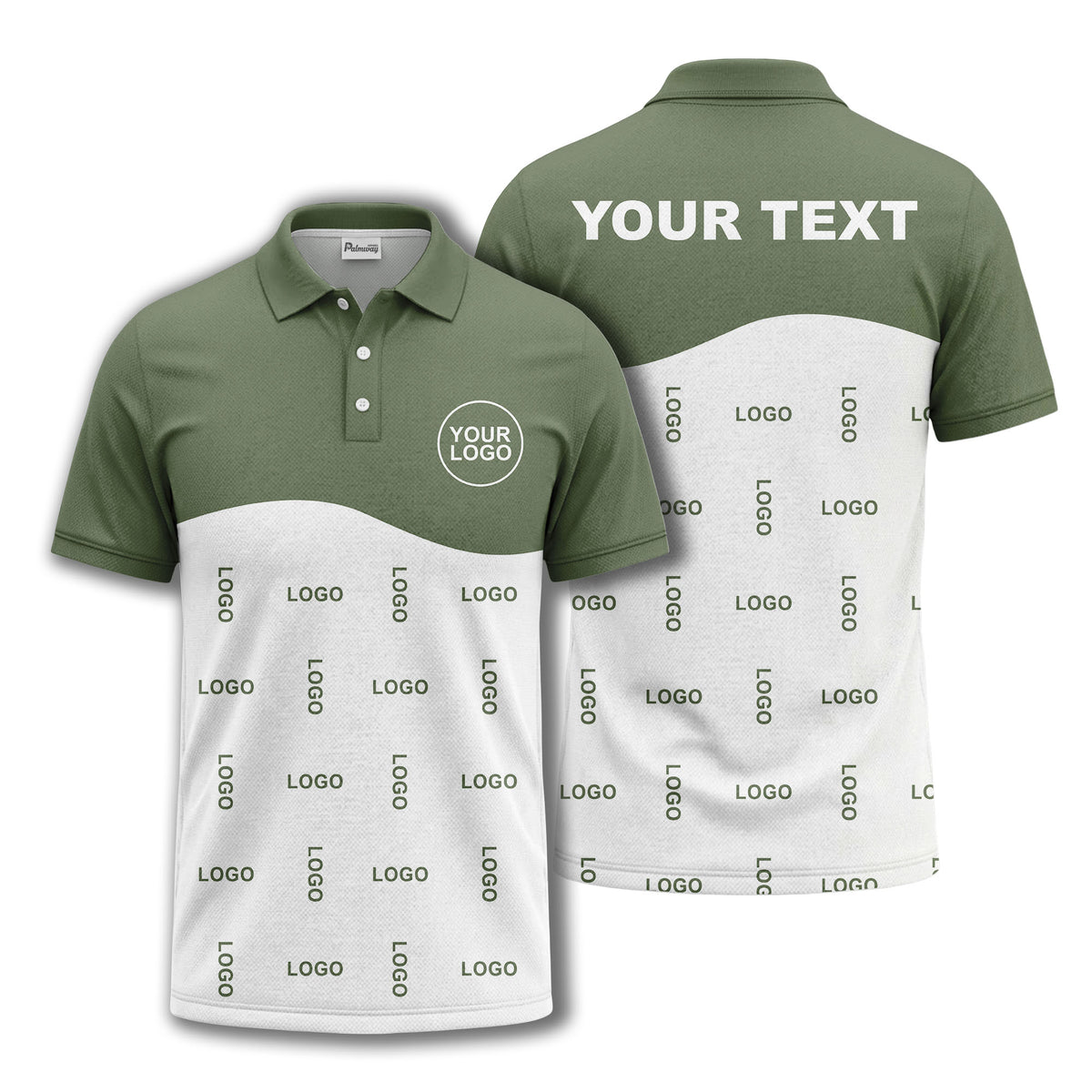 customizable monochrome logo repeat graphic polo shirt for professionals