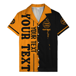 customizable text logo circle personalized hawaiian shirt