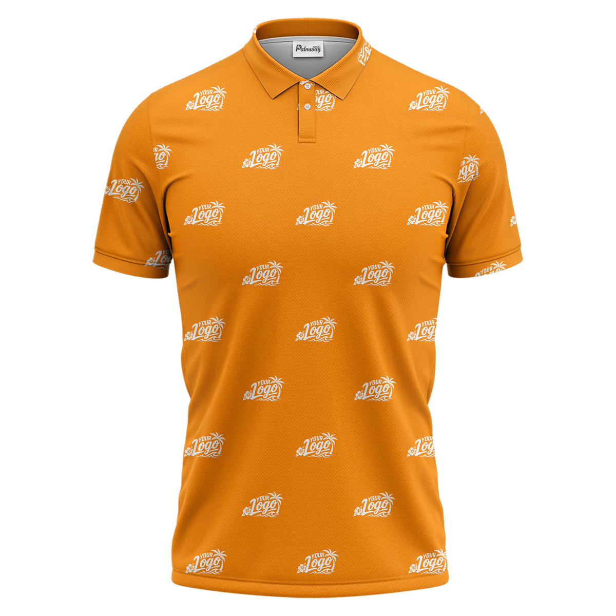 your logo repeat pattern black customizable professional polo shirt