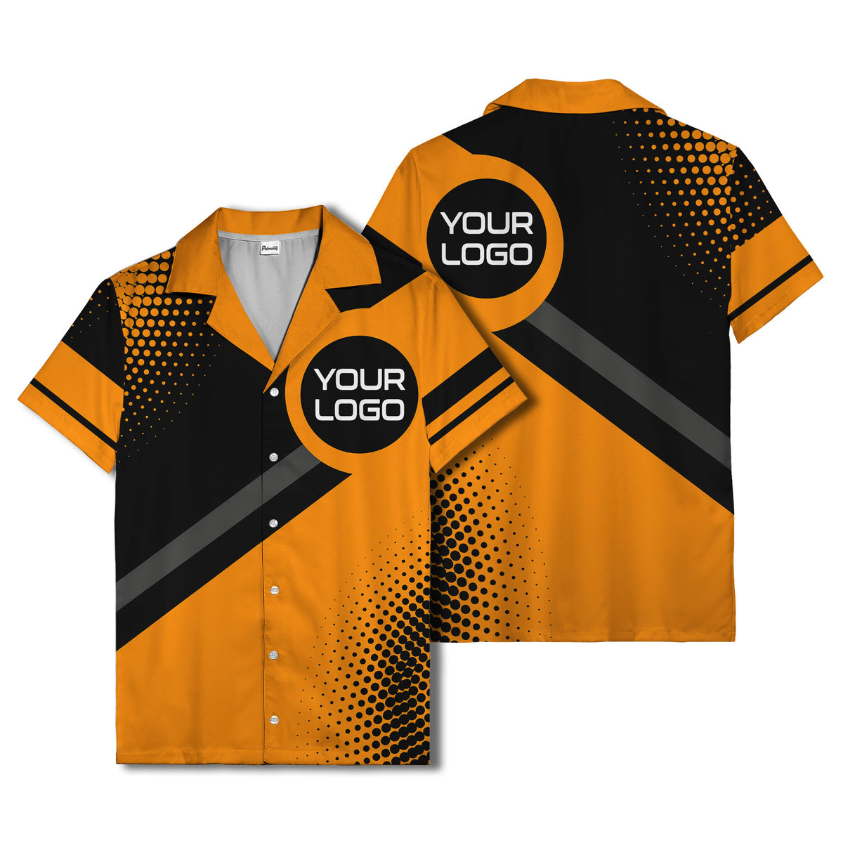 diagonal stripe logo modern hawaiian shirt