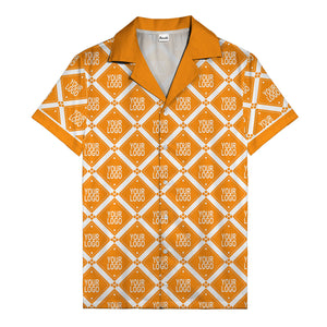 diamond repeat logo geometric hawaiian shirt for men