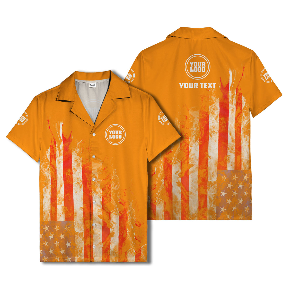 fiery bald eagle & stars stripes hawaiian shirt for men