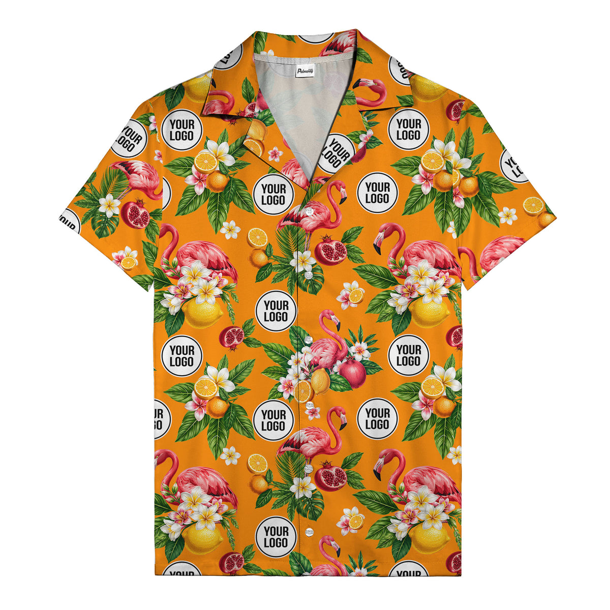 flamingo & pomegranate paradise hawaiian shirt for men