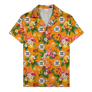 flamingo & pomegranate paradise hawaiian shirt for men