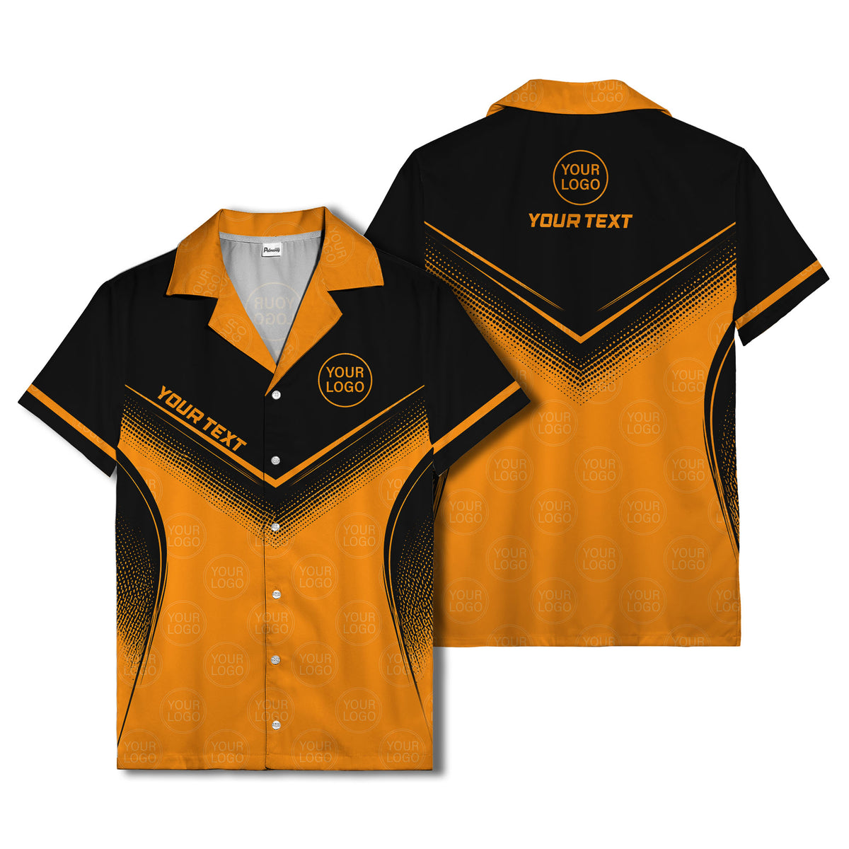 halftone dot custom logo hawaiian shirt for men