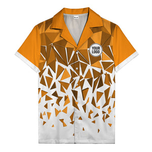 modern abstract triangular geometric hawaiian shirt for men