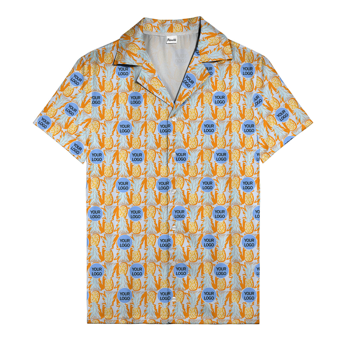 pineapple repeat & custom logo aloha hawaiian shirt