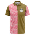 pink flamingo & tropical leaves patterned hawaiian shirt polo shirt
