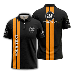 vertical stripe logo custom text polo shirt for modern professionals