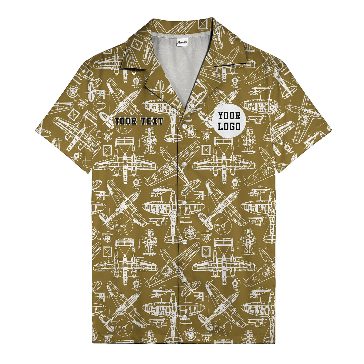 vintage airplane blueprint sketches propeller engine hawaiian shirt