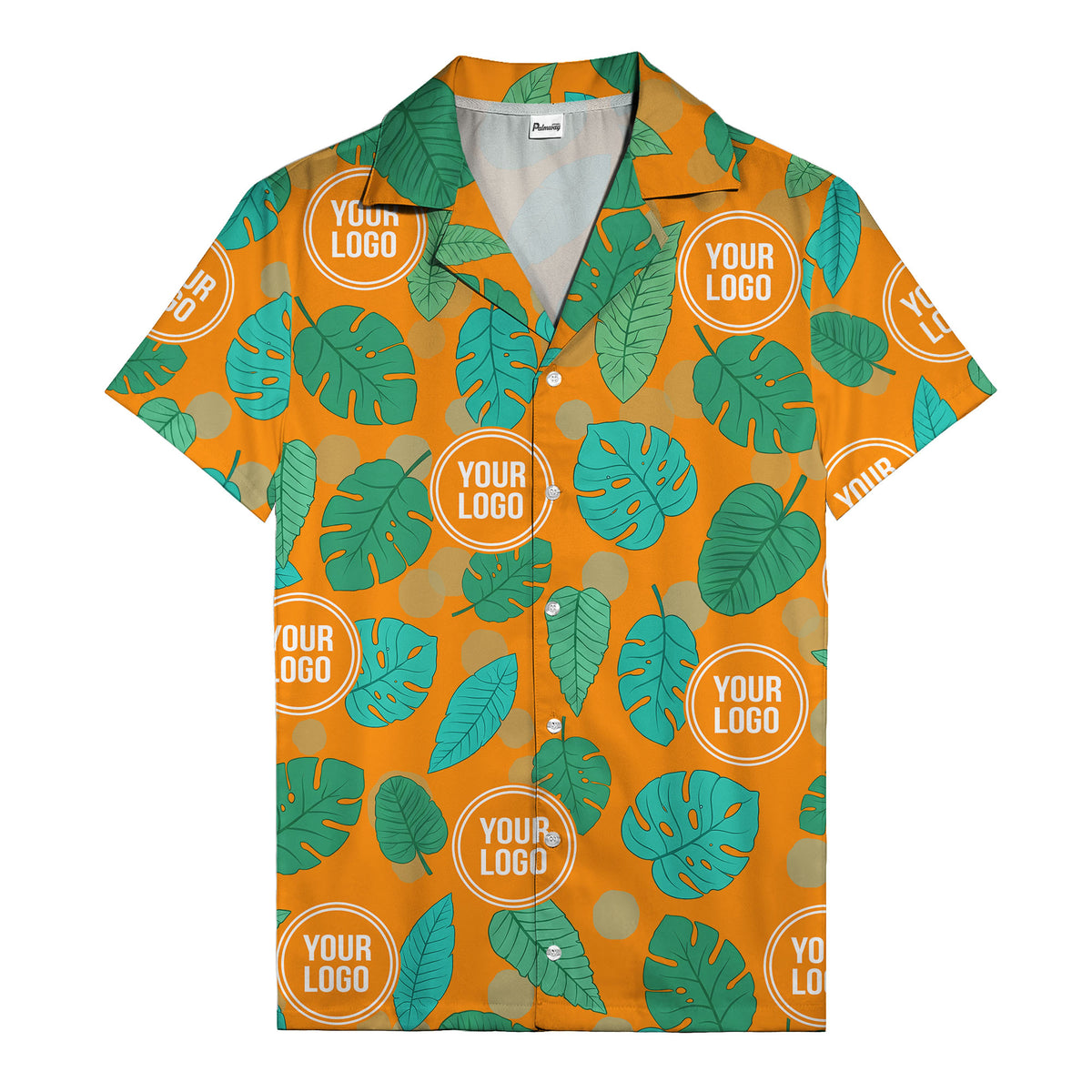 watercolor monstera leaf repeat & signature logo hawaiian shirt