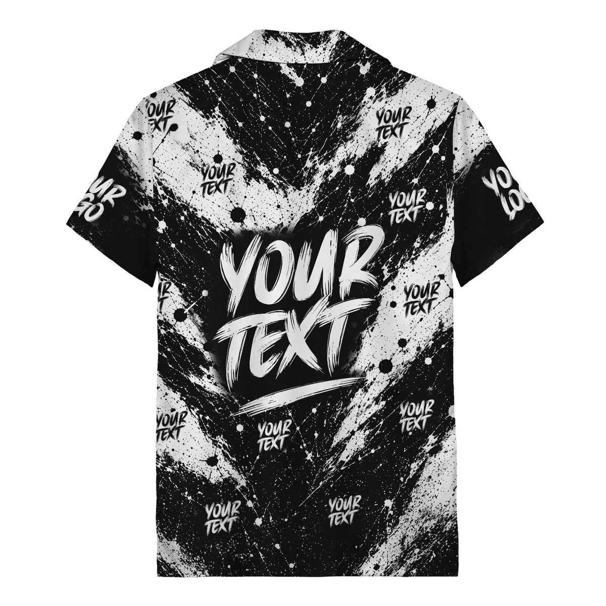 abstract splatter paint custom text hawaiian shirt with your text