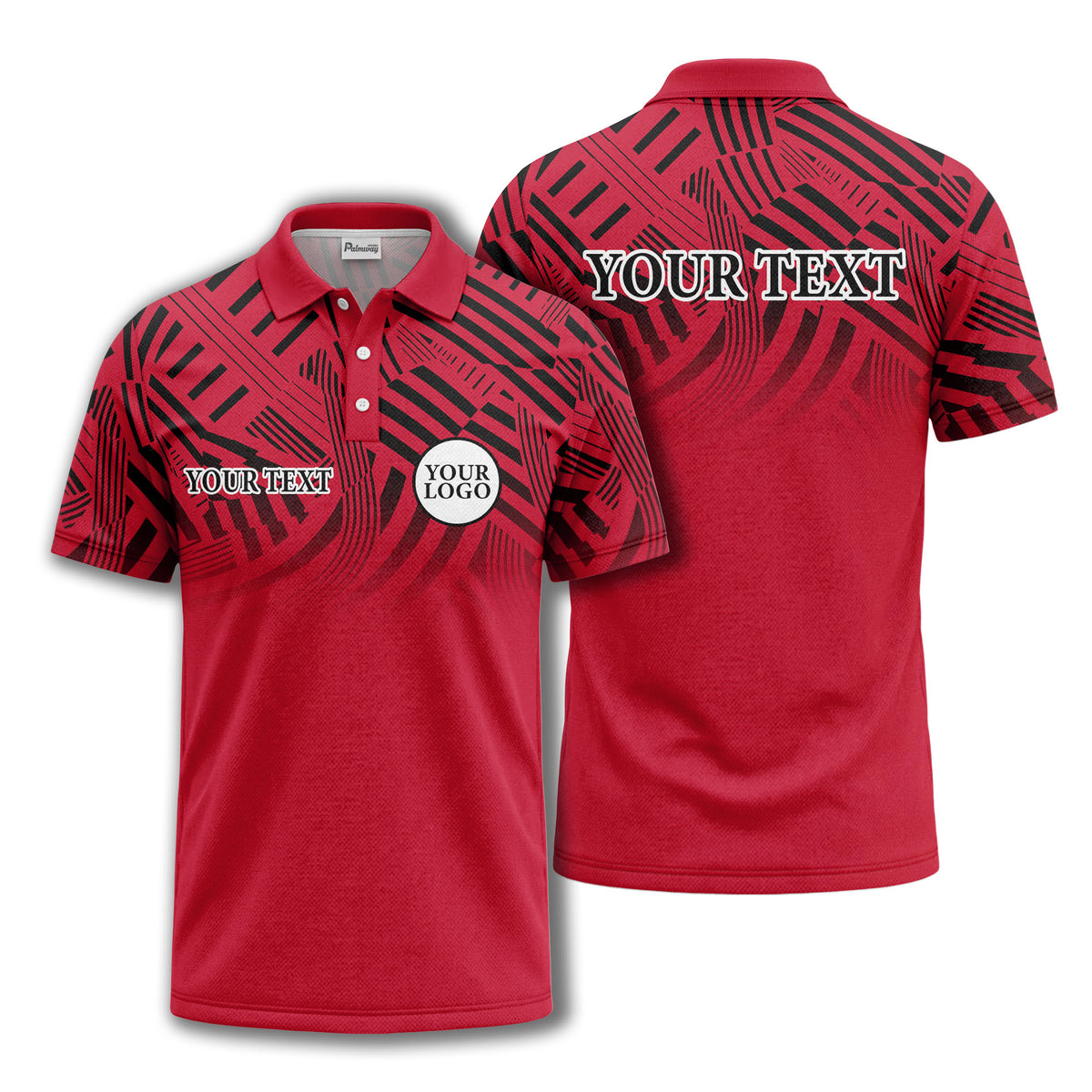 bold geometric stripes customizable polo shirt for men