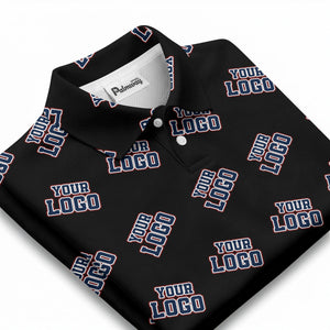 repeating custom logo illustration polo shirt for personalized hawaiian style