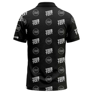 custom logo & text repeat pattern personalized polo shirt