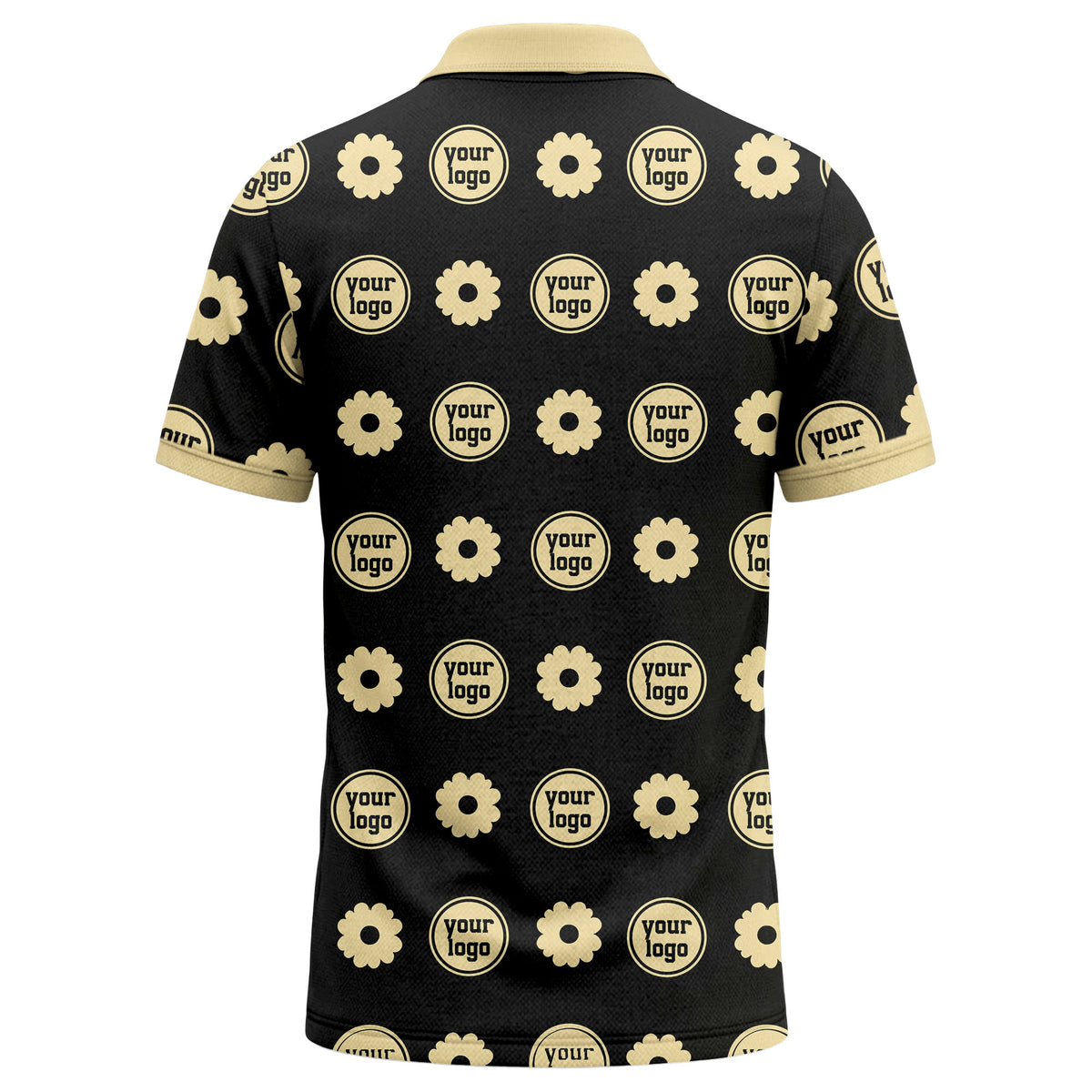 customizable daisy & monogram repeat pattern polo shirt