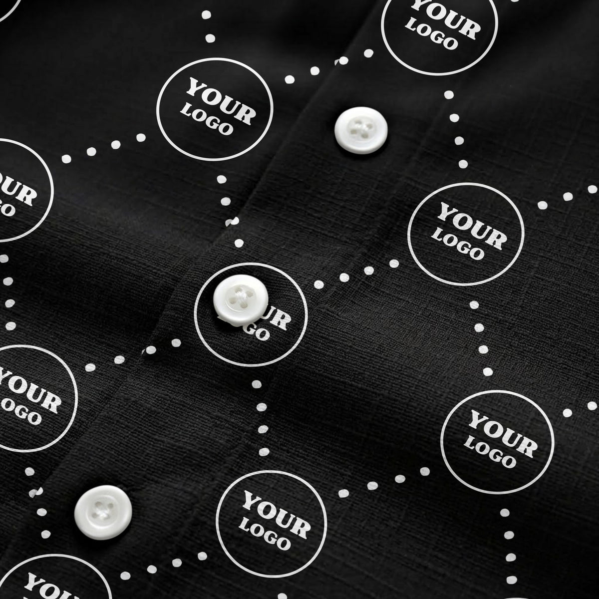 customizable logo circles and dotted lines monochrome hawaiian shirt