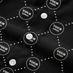 customizable logo circles and dotted lines monochrome hawaiian shirt