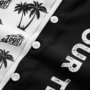customizable palm tree & personalized text tropical green hawaiian shirt for vacation