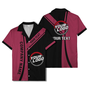 diagonal stripe custom logo company name hawaiian shirt for teams
