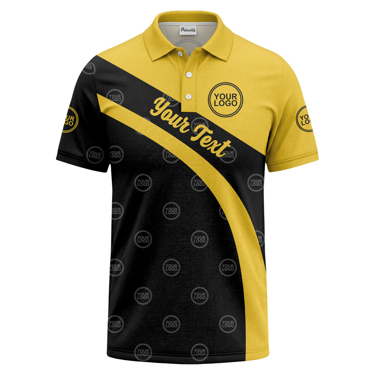 diagonal stripe custom logo golf polo shirt