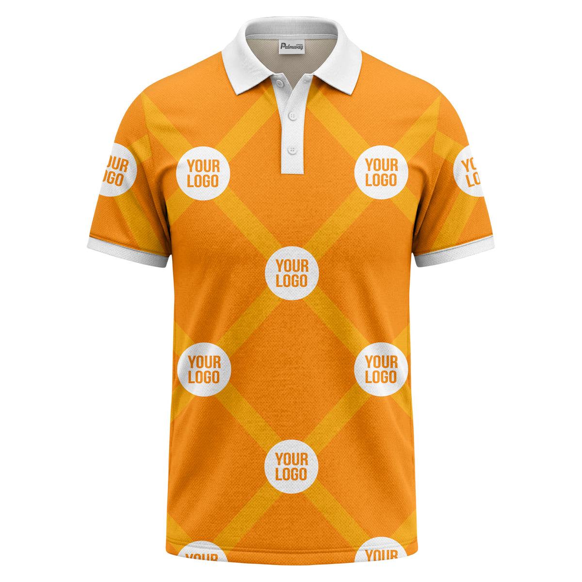 diagonal stripes & repeating custom logo polo shirt for men