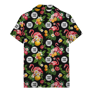 flamingo & pomegranate paradise hawaiian shirt for men