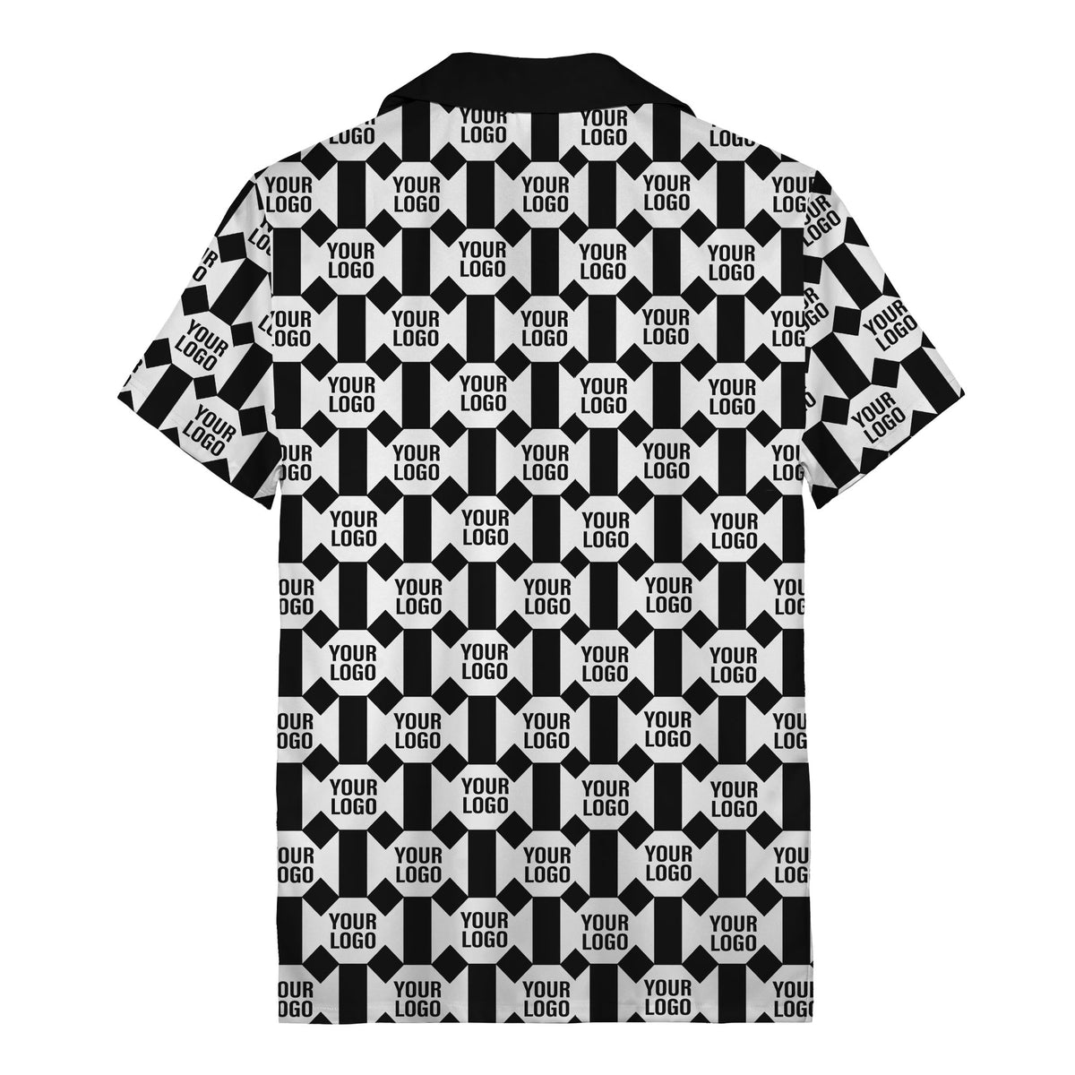geometric grid logo repeat pattern modern graphic hawaiian shirt