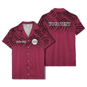 geometric waves & stripes abstract hawaiian shirt for men