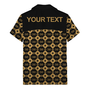 gold mon diamond lattice monogram hawaiian shirt for men