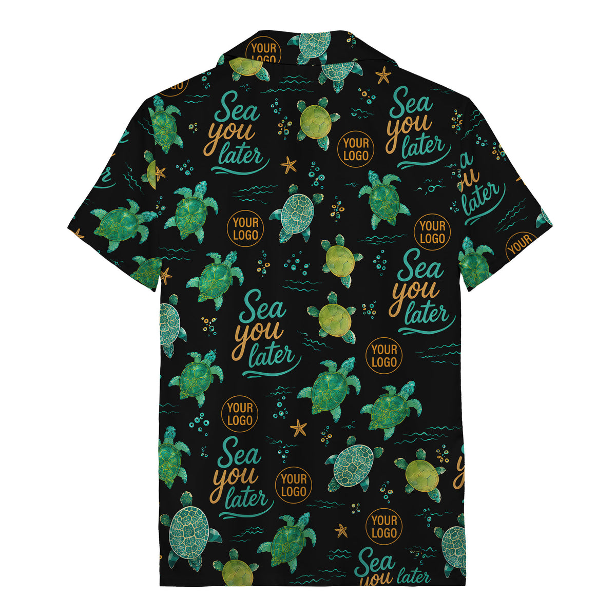 sea turtles & starfish sea you later cartoon hawaiian shirt