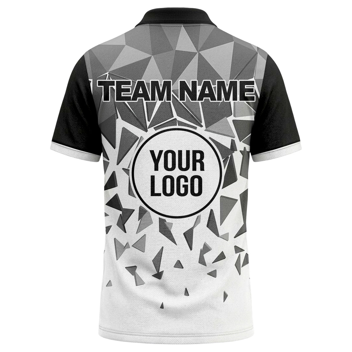sharp monochrome geometric triangles polo shirt