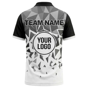 sharp monochrome geometric triangles polo shirt