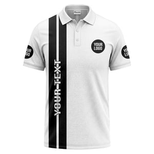 vertical stripe logo custom text polo shirt for modern professionals