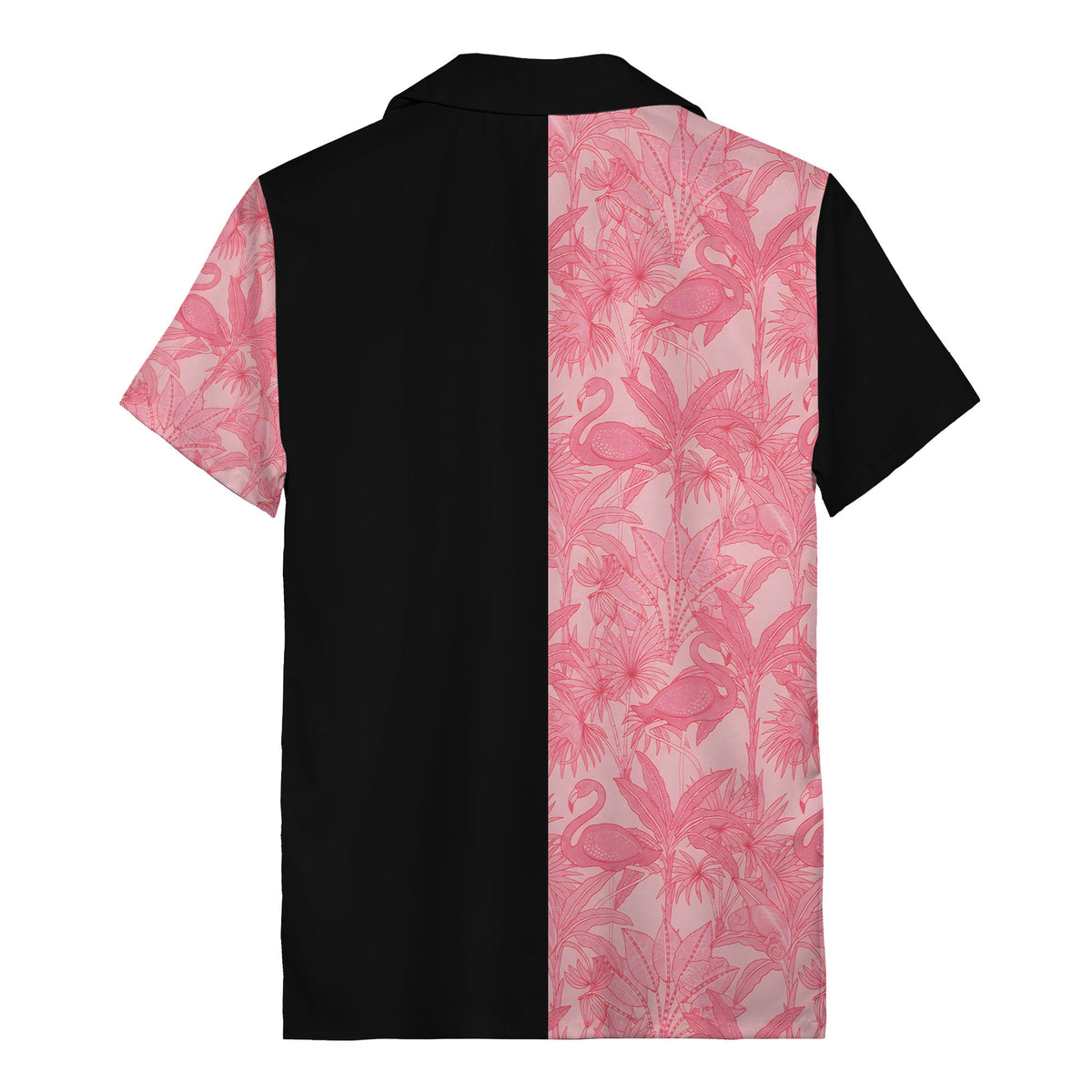watercolor flamingo pineapple leaf repeat hawaiian shirt for men