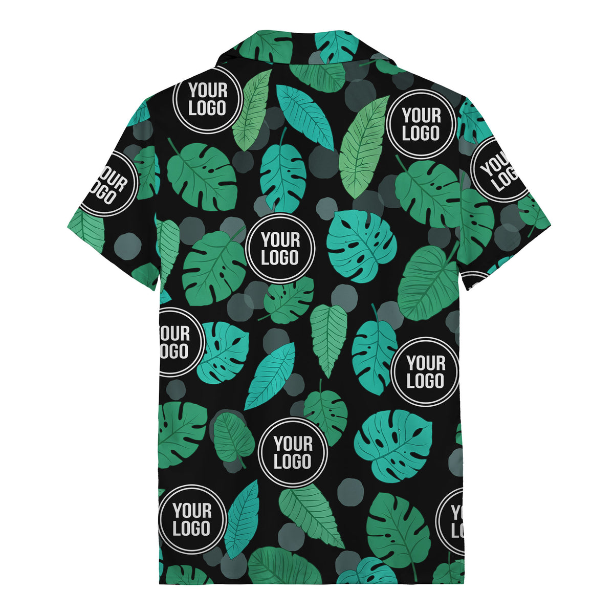 watercolor monstera leaf repeat & signature logo hawaiian shirt
