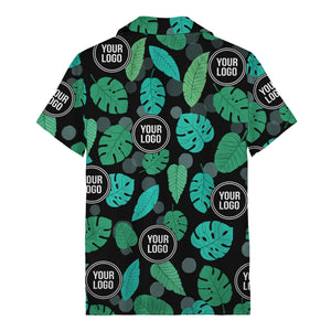 watercolor monstera leaf repeat & signature logo hawaiian shirt