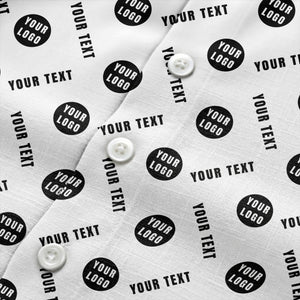 black custom logo circles text white hawaiian shirt