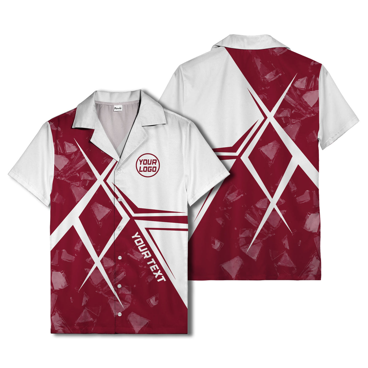crystal shards & angular lines modern art hawaiian shirt