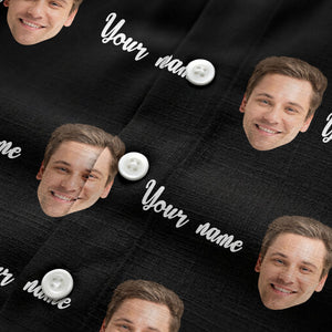 custom face portrait & personalized text repeat hawaiian shirt