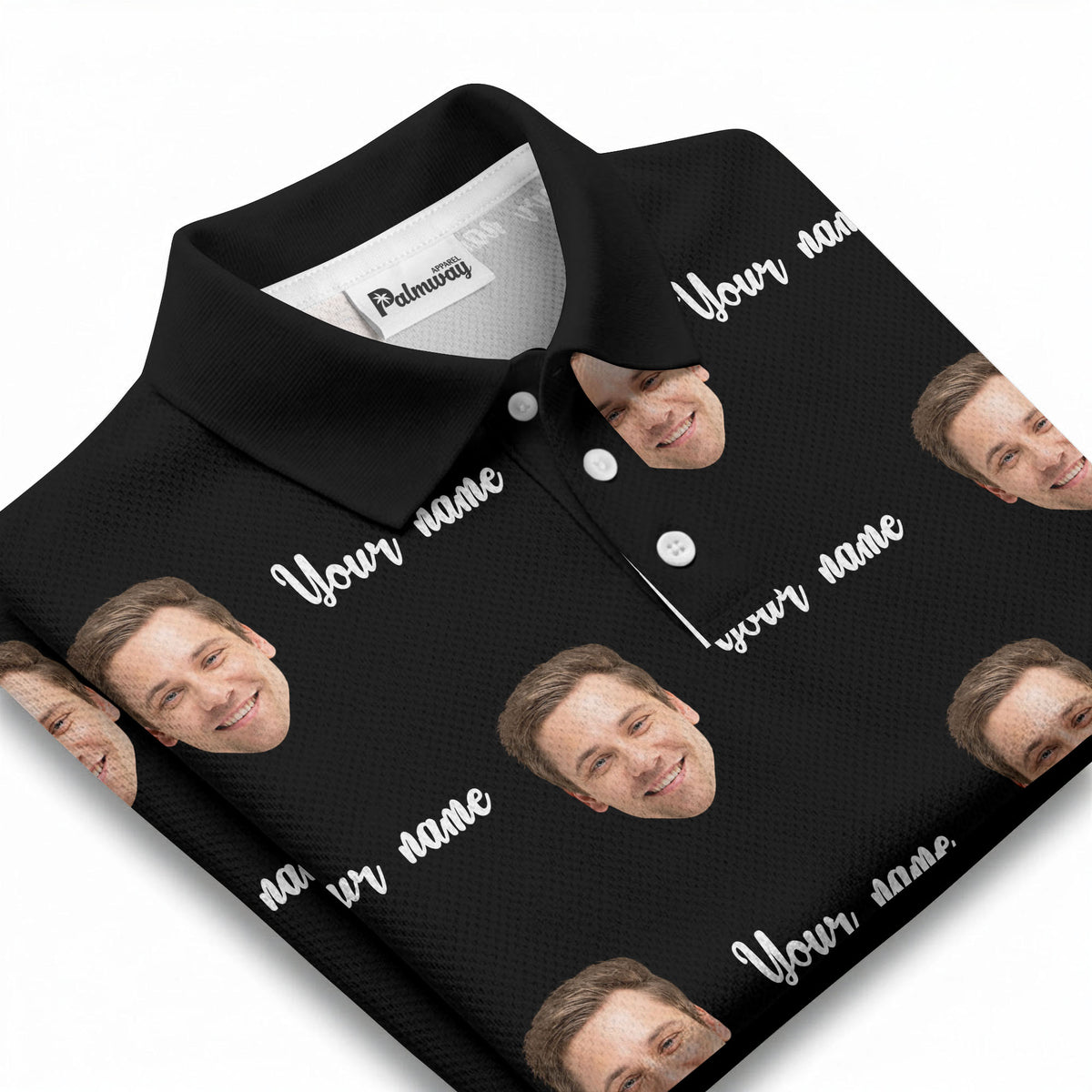 custom face portrait repeat polo shirt
