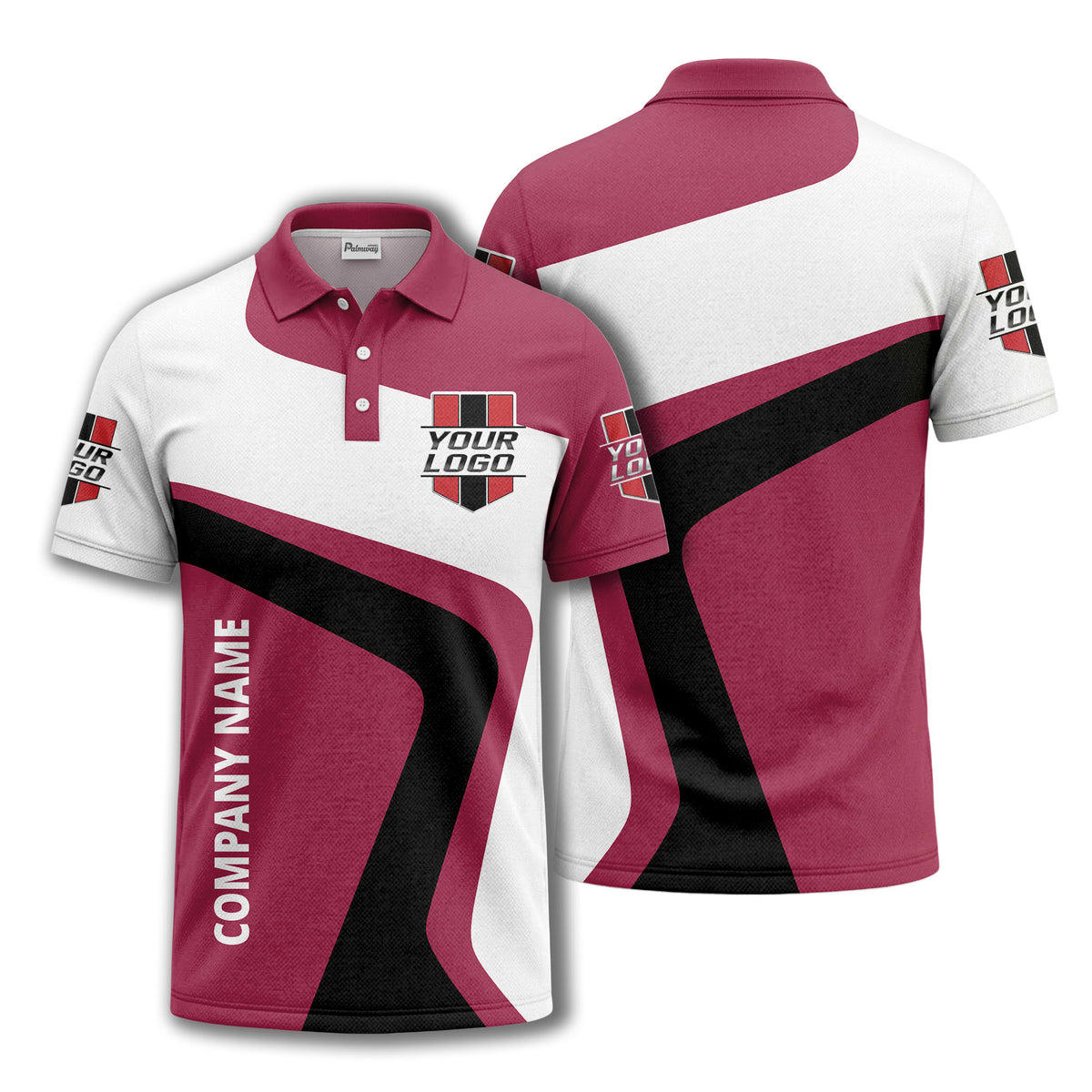 custom logo diagonal stripe corporate polo shirt for business uniforms