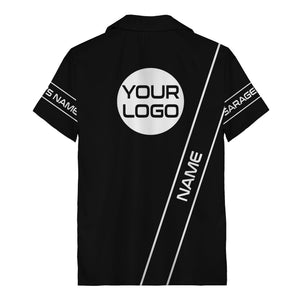 custom logo hexagonal honeycomb automotive hawaiian shirt for men