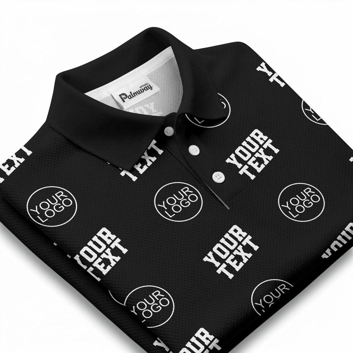 custom logo & text repeat pattern personalized polo shirt