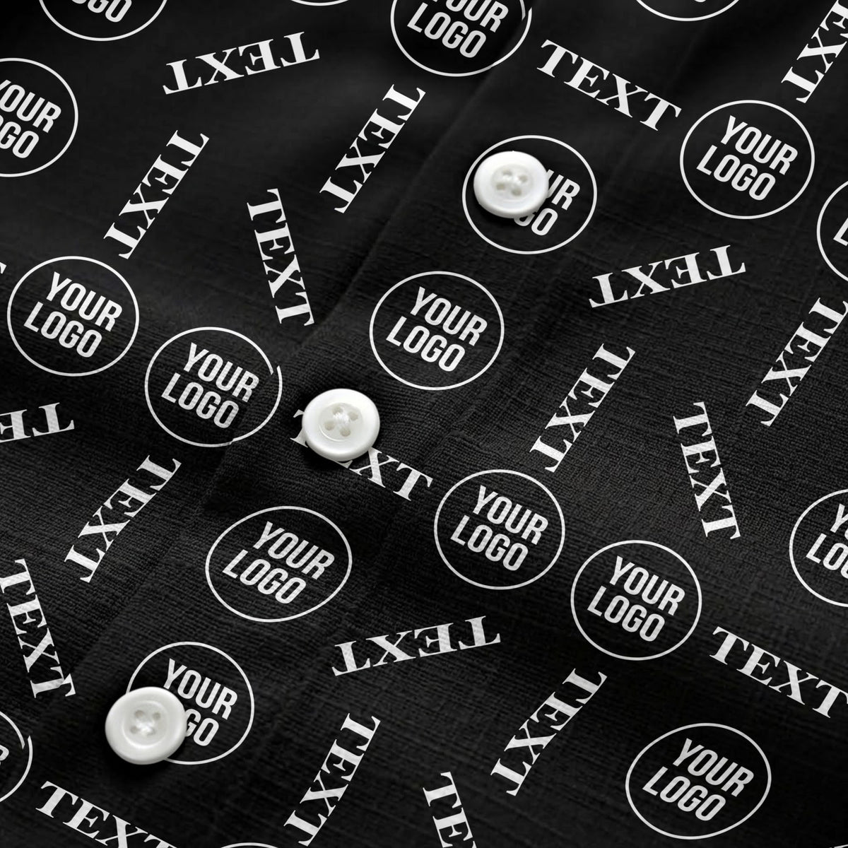 custom text & logo repeat pattern hawaiian shirt